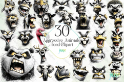 Aggressive Animals Head Clipart Product Image 1