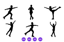 Figure Skating Silhouettes Vector Art Product Image 1