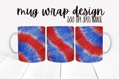 Glitter Red White Blue Strips Mug Wrap Design Product Image 1