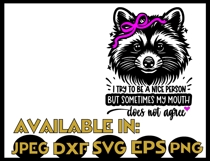 Sarcasm SVG DXF JPEG Silhouette Cameo Cricut raccoon humor Product Image 2