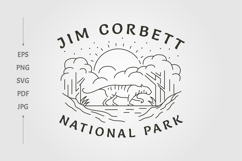 jim corbett national park vintage line art logo design Product Image 1