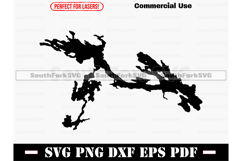 Ahmic Lake Ontario Canada Map Silhouette SVG PNG DX EPS PDF Product Image 1