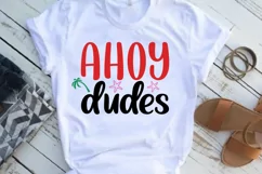 Ahoy dudes SVG , Summer Quote SVG , Beach Party SVG Product Image 2