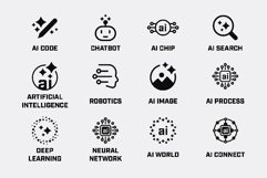 Minimal AI Icons Set Artificial Intelligence Product Image 1