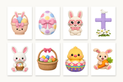 73 Easter Crochet PNG Clipart, Knitted Bunny, Chick &amp; Egg Product Image 2