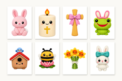 78 Easter Crochet PNG Bundle, Cute Knitted Animals Product Image 8