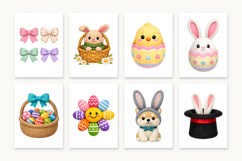 73 Easter Crochet PNG Clipart, Knitted Bunny, Chick &amp; Egg Product Image 8