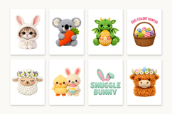 74 Knitted Easter PNG Clipart, 3D Crochet Bunny Product Image 10