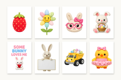 74 Knitted Easter PNG Clipart, 3D Crochet Bunny Product Image 11