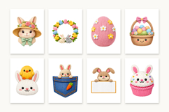 73 Easter Crochet PNG Clipart, Knitted Bunny, Chick &amp; Egg Product Image 10