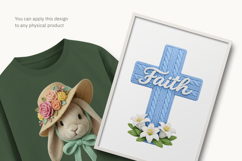 74 Knitted Easter PNG Clipart, 3D Crochet Bunny Product Image 5