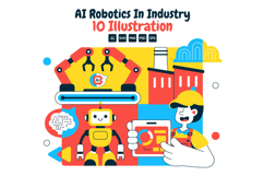 10 AI Robotics In Industry Illustration Product Image 1