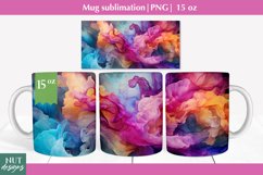 Alcohol Ink Abstract mug wrap Smoke mug 15oz mug sublimation Product Image 1