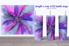 Tumbler sublimation in alcohol ink imitation. Purple tumbler Product Image 1