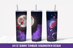 Roses in the Moonlight Skinny Tumbler Sublimation Wrap Product Image 1