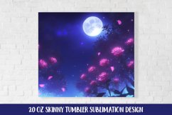 Pink Roses in the Moonlight Skinny Tumbler Sublimation Wrap Product Image 2