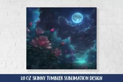 Roses in the Moonlight Skinny Tumbler Wrap Sublimation Product Image 2