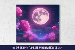 Pink Roses in the Moonlight Tumbler Sublimation Wrap Product Image 2