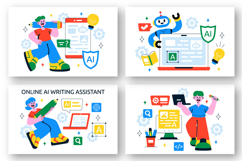 10 Online AI Writing Assistant Illustration Product Image 3