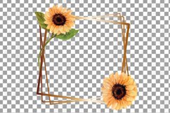 Watercolor sunflower bouquets copper frames ddecor design. Product Image 9