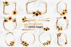 Watercolor sunflower bouquets copper frames ddecor design. Product Image 1