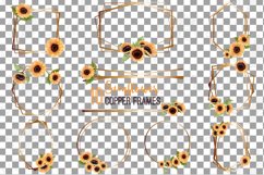 Watercolor sunflower bouquets copper frames ddecor design. Product Image 7