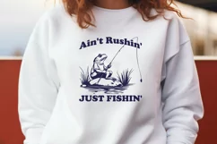 Ain't Rushin' Just Fishin' SVG | Funny Frog Fishing Shirt Product Image 2
