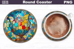 Stained Glass Coaster | Round Coaster Sublimation Product Image 1