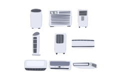 air conditioner set cartoon vector illustration Product Image 1