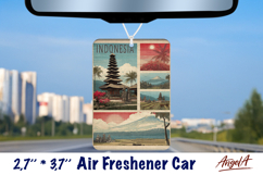 Car Air Freshener sublimation Indonesia Collage Vintage Product Image 1