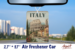 Car Air Freshener sublimation Italy Europa Vintage design Product Image 1