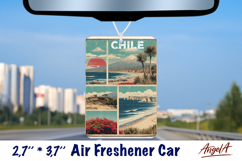 Car Air Freshener sublimation Chile Vintage collage design Product Image 1
