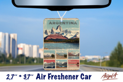 Car Air Freshener sublimation Vintage collage Argentina PNG Product Image 1