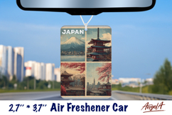 Car Air Freshener sublimation Vintage collage Japan PNG Product Image 1
