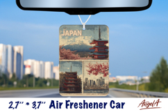 Car Air Freshener sublimation Vintage collage Japan PNG Product Image 1