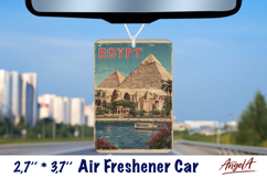 Car Air Freshener sublimation Vintage collage Retro Egypt Product Image 1