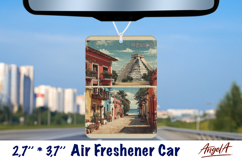 Car Air Freshener sublimation Vintage collage Retro Mexico Product Image 1
