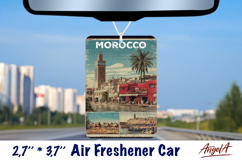 Car Air Freshener sublimation Vintage collage Retro Morocco Product Image 1