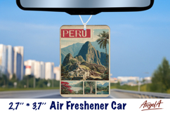 Car Air Freshener sublimation Vintage collage Peru Retro Product Image 1