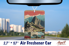 Car Air Freshener sublimation Vintage collage Peru Retro Product Image 1
