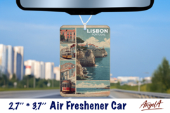 Car Air Freshener sublimation Vintage collage country design Product Image 7