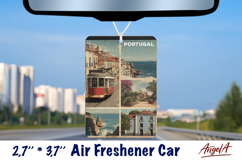 Car Air Freshener sublimation Vintage collage Retro Portugal Product Image 1