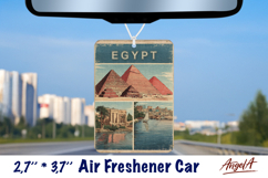 Car Air Freshener sublimation Vintage collage Retro Egypt Product Image 1