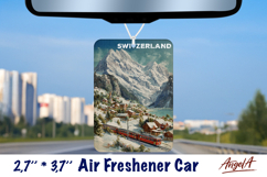 Car Air Freshener sublimation Vintage Switzerland PNG Product Image 1