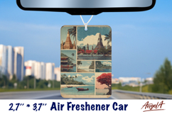 Car Air Freshener sublimation Vintage collage Thailand Asia Product Image 1