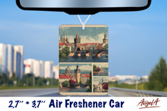 Car Air Freshener sublimation Vintage Europa Czech Republic Product Image 1