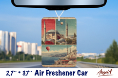 Car Air Freshener sublimation Vintage collage Retro Turkey Product Image 1