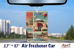 Car Air Freshener sublimation Turkey Vintage collage Retro Product Image 1