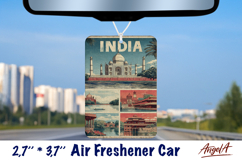 Car Air Freshener sublimation India Retro Collage Vintage Product Image 1