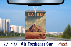 Car Air Freshener sublimation Cairo Egypt Vintage design Product Image 1